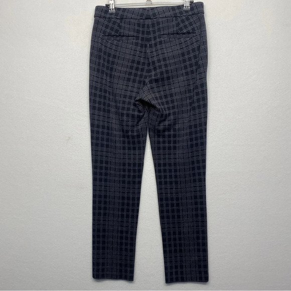 Theory Windowpane Trouser Pants Black 0 Testra Structured Knit Stretch - Picture 3 of 7